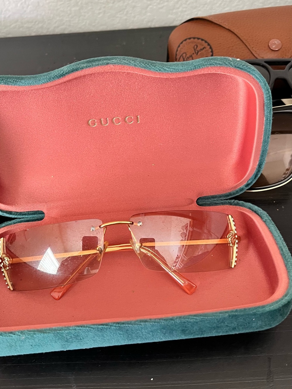 Gucci Gold Rimless Sunglasses